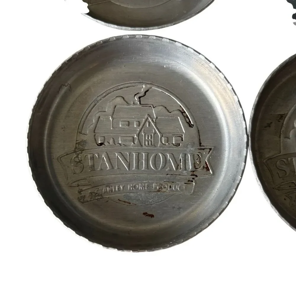 Vintage Stanhome Aluminum Coasters Lot of 4 Stanley Home Products Hostess Party